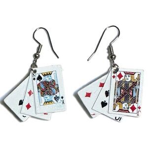 Poker Playing Cards Dangle Earrings | Fun & Unique Statement Jewelry